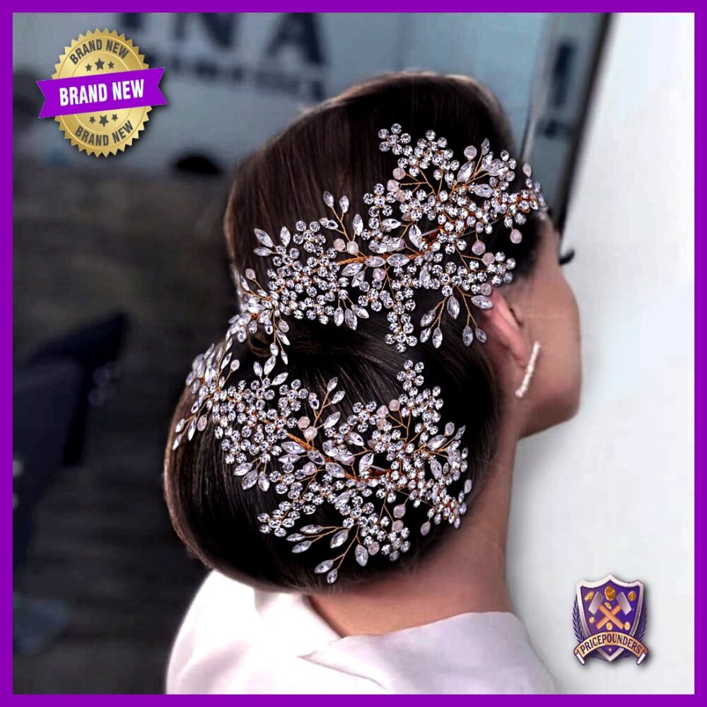 Rhinestone Bridal Headbands Elegant Wedding Hair Clips Crystal Pearl Accessories